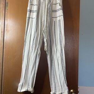 Joules White and Black Striped womens canvas pants